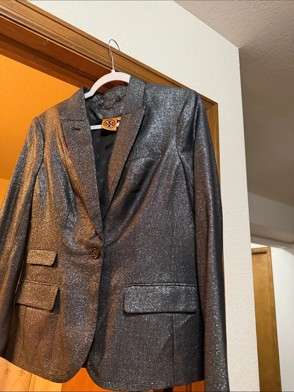 WOW POSHMARK - Authentic Tory Burch NWOT Sparkling Silver Black Blazer